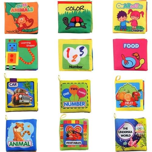 Baby Learning cloth book Soft Cloth Baby Books Rustle Sound Infant Educational Stroller Rattle Toys toddlers toys for learning