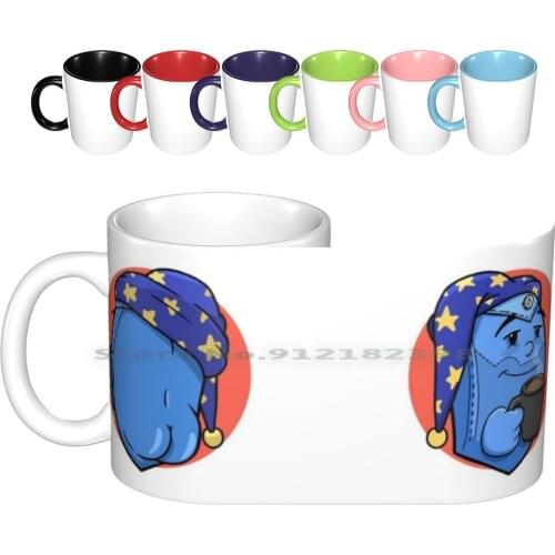 Sleepy Pockety Ceramic Mugs Coffee Cups Milk Tea Mug Back Pocket Creative Trending Vintage Gift Bottle Cup