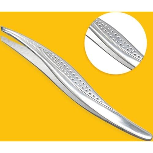 Exquisite Slant Eyebrow Tweezers Makeup Remover Precision Stainless Steel Curved Eyebrows Styles Face Hair Tweezers Tool