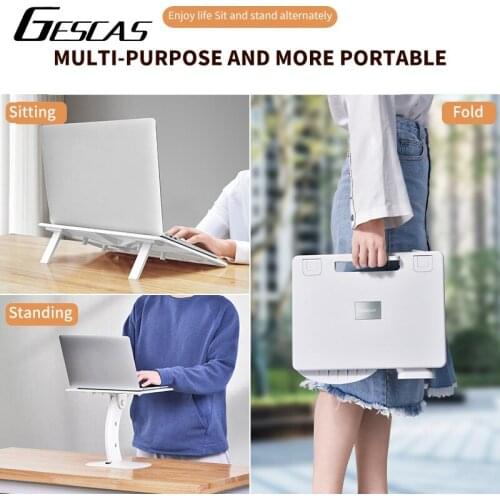 GESCAS Laptop Stand Notebook Computer Bed Desktop Notebook Rack Adjustable Telescopic Multifunction Laptop Pillar Accessories