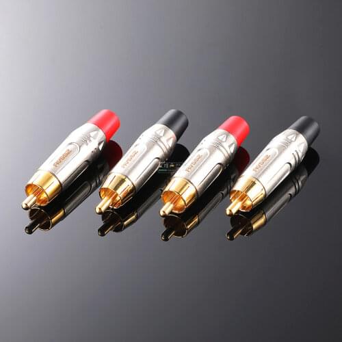 1Pcs Gilded L type RCA right angle 90 degree elbow audio cable welding plug AV audio and video connector DV Blu-ray
