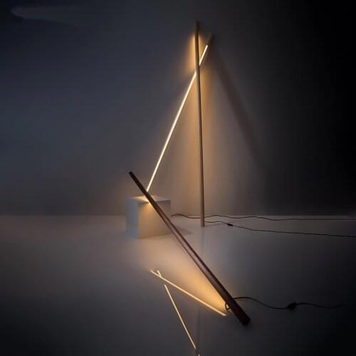 Modern Simple Led Floor Lamps Creative Black Walnut Standing Lamps Nordic Living Room Bedroom Bedside Lamps for Decor restaurant