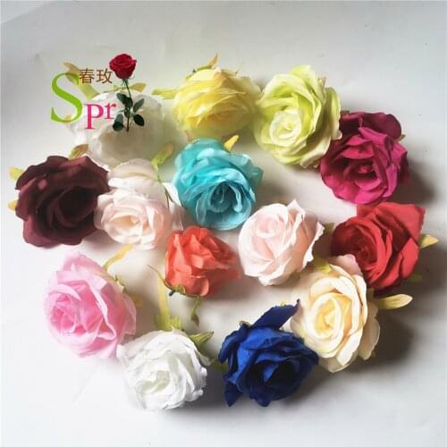 SPR 10cm 50pcs High Quality Peony Flower Head Silk Artificial Flowers Decor For Home DIY Garland Christmas Decorations New Year