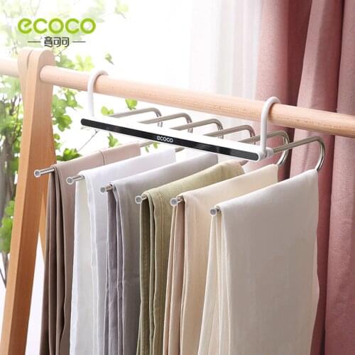 ECOCO Folding Multifunctional Pants Rack Pant Storage Cloth Rack Shelf Multi-functional Clothing Storage Rack Closet Organizer