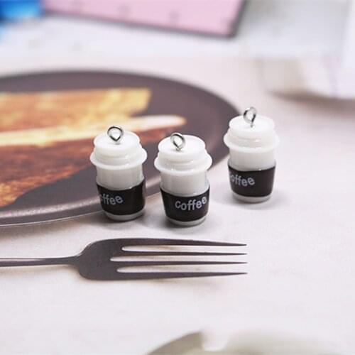 Yamily 10pcs/ Resin Coffee cup Charms kawaii 20*13mm 3D Coffee Pendant for Jewelry DIY Handmade Earrings.Bracelet,Necklae