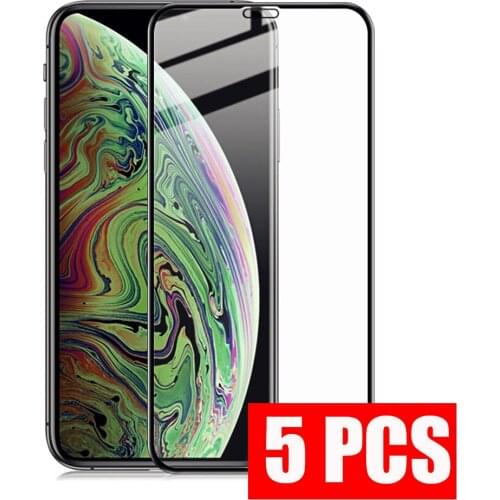 Glass 5Pcs/Lot Full Cover Tempered Glass For iPhone 12 Mini X XS XR 6 6s 7 8 Plus SE 2020 Screen Protector Protective 11 Pro Max