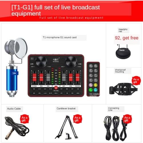 Live Sound Card G1 T1 Microphone Sound Card For Phone Sound Card USB Audio Interface Bluetoot USB Webcast For iPhone Computer PC