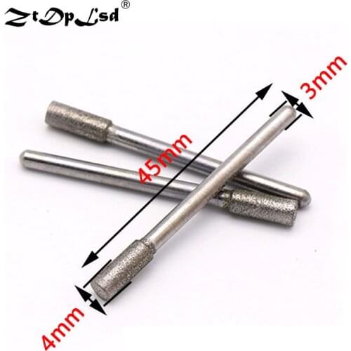 1-10MM Cylinder Grinding Head Cutting Jade Glass Stone Ceramic Diamond CBN Point Bit Set Rotary Carving Tools Coarse Cylindrical