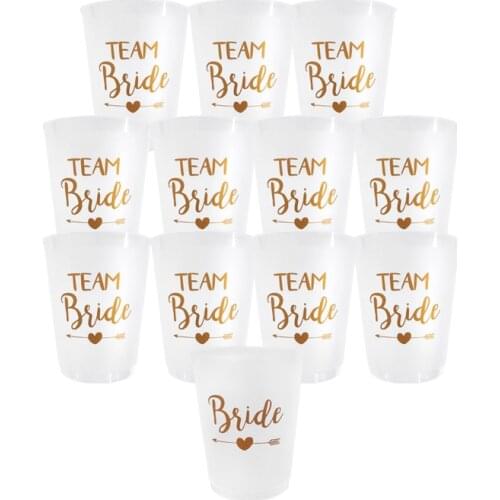11pcs Team Bride 1pc Bride Cups Hen Party Bachelorette Bridal Shower Party Cups Supplies Wedding Party Decoration