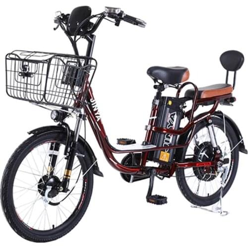 22 Inch Ladies Electric Bike 2 Wheels Electric Bicycles 350W 48V 25KM/H City Travel Adult Electric Bicycle Removable Battery