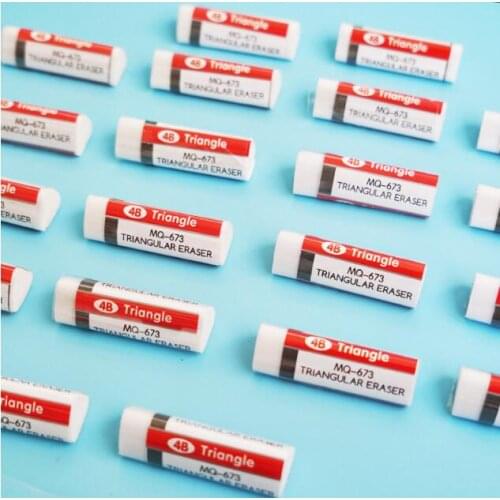 2pcs 4B Triangle PVC Eraser Office School Drawing Pencil Erasers Stationery Supplies