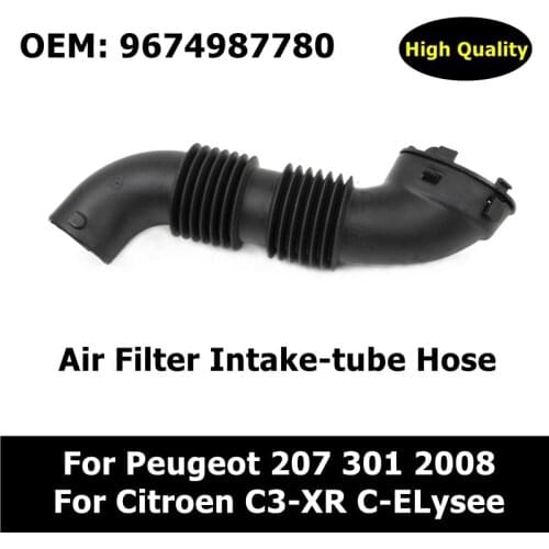 9674987780 New Air Filter Shell Intake-tube Hose For Peugeot 207 301 2008 For Citroen C3-XR C-ELysee Intake Pipe