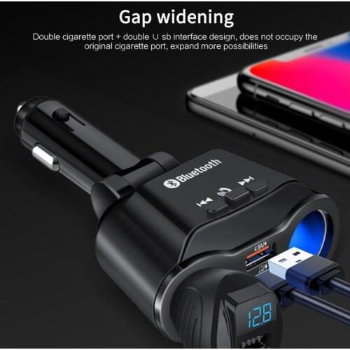 New Bluetooth-compatible FM Transmitter Car Kit MP3 Modulator Dual USB Wireless Receiver Audio Charger Player Handsfree Fast Z4O
