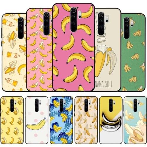 Banana black Silicone Phone Case For Redmi note 9 8 7 Pro S 8T 7A Cover