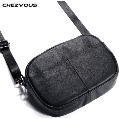 CHEZVOUS High Quality Real Leather Mobile Phone Bag Case For iPhone X XR XS MAX 6 7 8 Plus Retro Shoulder Bag for Huawei Xiaomi