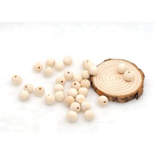 Chenkai 100PCS 18mm Natural Ball Wooden Beads Pendant Connectors Round Baby Toy Beads Wood For Charm Jewelry Making Handmade