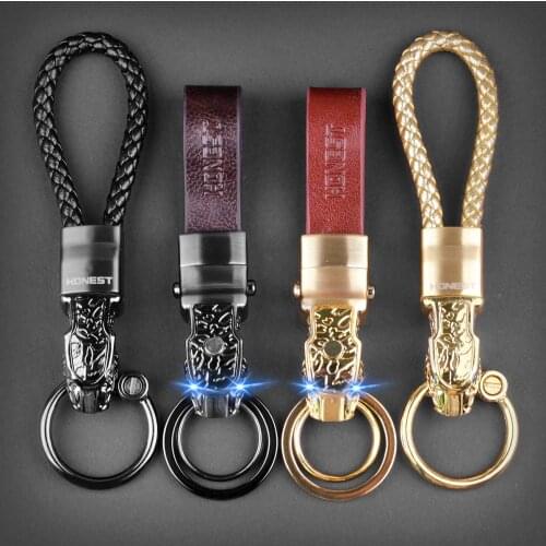 Honest Luxury Key Chain Men Women Car Keychain For Key Ring Holder Jewelry Genuine Leather Rope Bag Pendant Fathers Day Gift