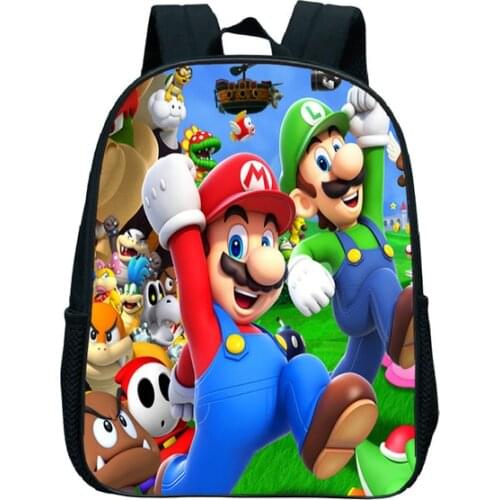 12 Inch Mario Bros Kindergarten Infantile Small School Bags Bookbags Children Baby Toddler bag Kids Backpack