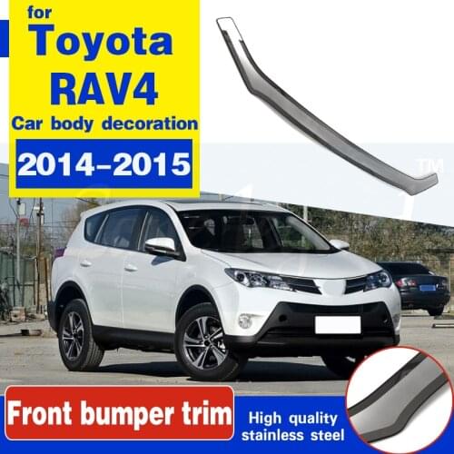 For Toyota RAV4 2014 2015 Car styling High quality stainless steel Front Grille Around Trim Racing Grills Trim