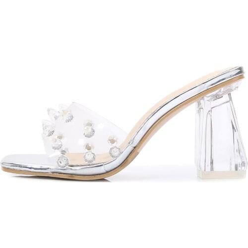 Hot Sale Women Sandals Casual Fashion Slippers 8cm Square heel Sandalen Pumps zapatos mujer Sandals Woman Slippers Para Mujer