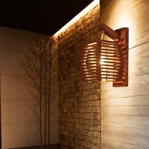 Creative Retro Chinese Bamboo Wall Lamp E27 Decorative Light Aisle Corridor Hotel Tea Room Restaurant Cafe Light LB022209