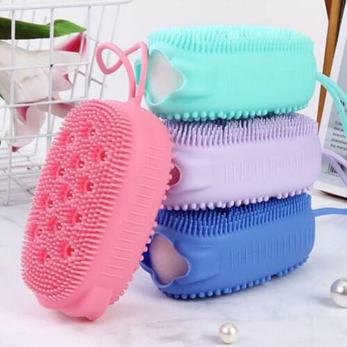 Bath Massage Creative Silicone Bubble Bath Brush Double-Sided Massage Scalp Backrubbing Brush Skin Clean Shower Brushes