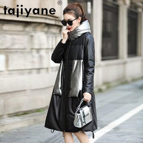 Jacket Leather Real Women White Duck Down Coat Womens Sheepskin Clothes Woman Long Coats Fashion Abrigo Mujer TN1330