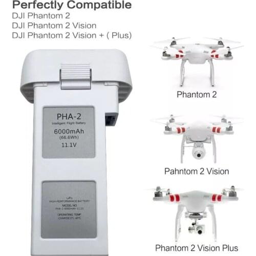 11.1V 6000mAh Li-polymer Drone, Battery with Battery Lights, Compatible for Phantom 2, Phantom 2 Vision, Phantom 2 Vision+ New