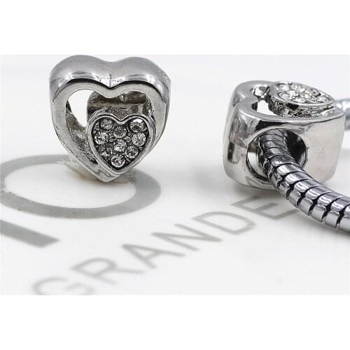 Daisies Murano heart-shaped crystal Bead DIY big hole European Beads fit pandora charm Bracelets necklaces pendants