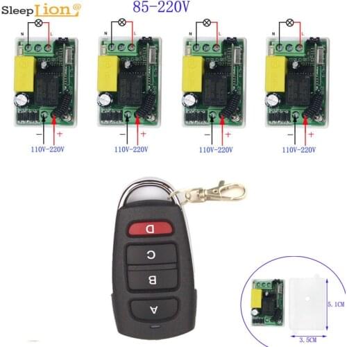 220V-110V 4 Receivers Module Light Fan ON OFF 220V Wireless Light Switch Relay 110V Wireless Mini Switch Relay Remote controller