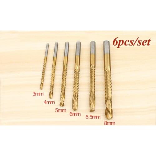 6Pcs/set Bit twist drill set woodworking multifunction high speed steel 4241 rotor drill bit