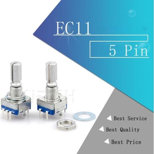 2PCS Plum handle 20mm rotary encoder coding switch / EC11 / digital potentiometer with switch 5 Pin Q