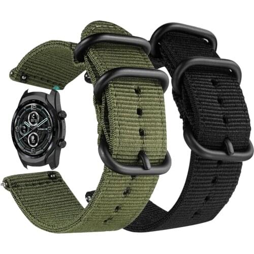 22mm Nylon Canvas Strap For Ticwatch GTX Smart Watch Band Sport Wrist Bracelets For Ticwatch Pro 3 GPS/2020/2019/E2/S2 Correa