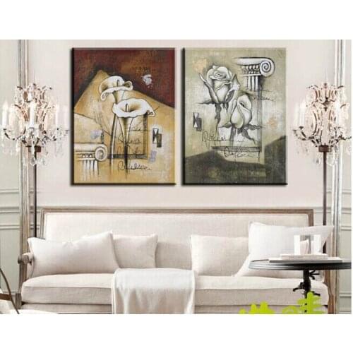 Modern fashion abstract oil painting on canvas Hand painted rose retro landscape paintings NO frame