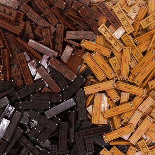 City Accessories Building Blocks 1x4 Flat Tile Floor Board Wall Wood Bricks House Farm Creator parts bulk military building Toys