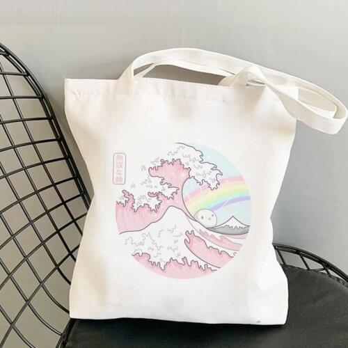 Vaporwave shopping bag jute bag bolsas de tela shopper tote eco bag fabric foldable tote bolsas ecologicas grab