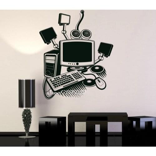 Computer Art Gamer Vinyl Wall Stickers Play Room PC Kids Sticker DIY Self-sdhesive Wallpaper Perfect Quality Wall Tattoo SA923