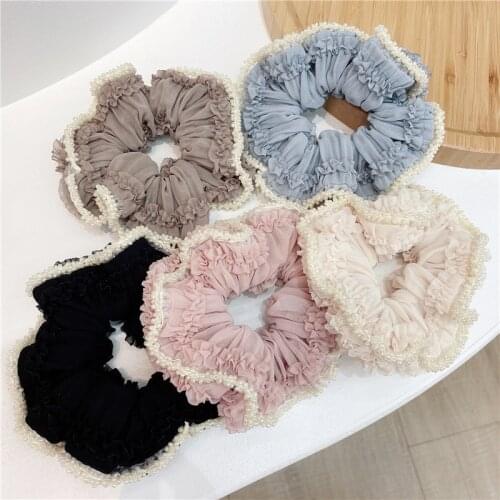 Vintage Pearl Women Girl Scrunchies Elastic Hair Ties Bands Fashion Korean Head Accessories Hyuna Wholesale