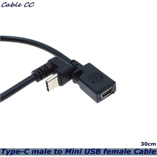 0.3m Elbow Type C Revolving Mini 5p USB Female Mobile Phone Game Data Charging Cable for Android Game Mobile phone tablet power