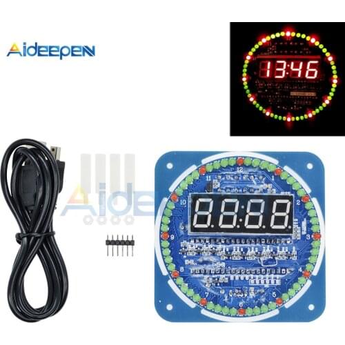 Rotating DS1302 Digital LED Display Module Alarm Electronic Digital Clock LED Temperature Display DIY Kit SCM Learning Board 5V