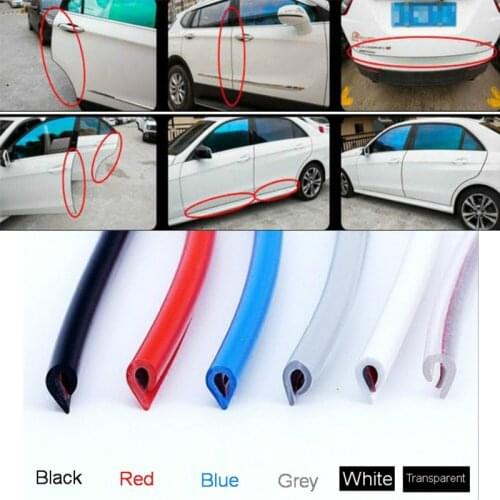 5M Car Door Protection Rubber Edge Anti-rub Protective Strips Side Doors Moldings Adhesive Scratch Protector Car Accessories
