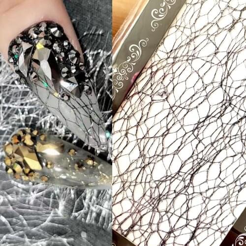 1pcs Mesh 3D Nail Sticker Lace Hollow Net Line Nail Foil Design Nail Art Decoration Decal Accessories