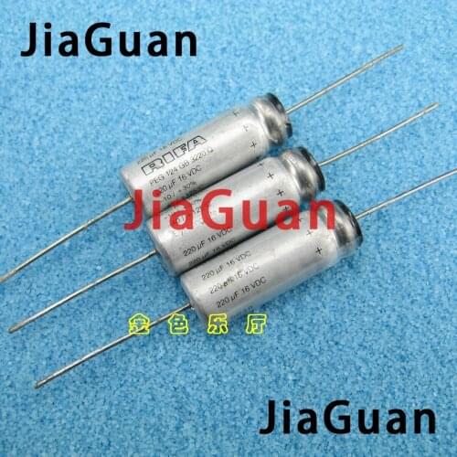 2PCS NEW RIFA PEG124 16V220UF 10x29MM HiFi Audio axial electrolytic capacitor PEG 124 220uF/16V Filter amplifier 16V 220uF