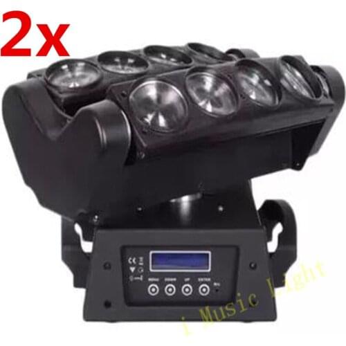 2pcs/Lot Cree RGBW 4in1 DMX LED Moving Head Spider Light 8 eyes Beam Light Stage Light Christmas DJ Disco Party Light