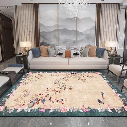 200*300cm simple and elegant pastoral Chinese pavilion auspicious clouds flowers flower frame living room bedroom bedside carpet