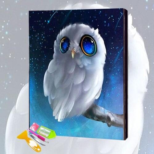 5D DIY Diamond Painting Owl Square/round Inlaid Rhinestone Cross Stitch Mosaic Animal Handicraft Home Decoration Painting