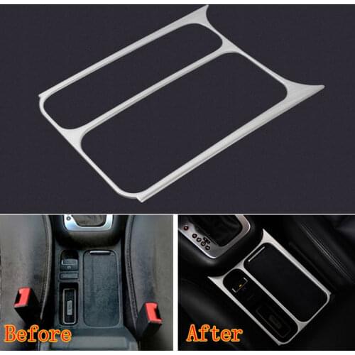 BBQ@FUKA 1 Pc Stainless Brake Water Cup Holder Box Panel Cover Frame Trim Sticker Fit For VW Tiguan 2011-2015