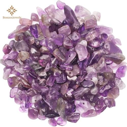 Natural Freeform Pebble Amethysts Chip Stone Beads Purple Crystal Quartz Beads For Jewelry Making Bracelet Wholesale