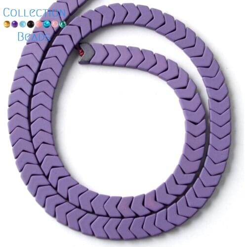 Natural Stone Purple Rubber Arrow Hematite Round Spacer Loose Beads For DIY Jewelry Making Necklace Bracelet Accessories 6x3mm