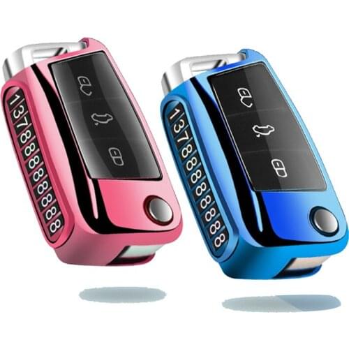 TPU Car Key Case For VW for Volkswagen MK7/GTI 7/Golf 7/Golf R Skoda Octavia A7 SEAT Folding Remote Fob Cover Keychain
